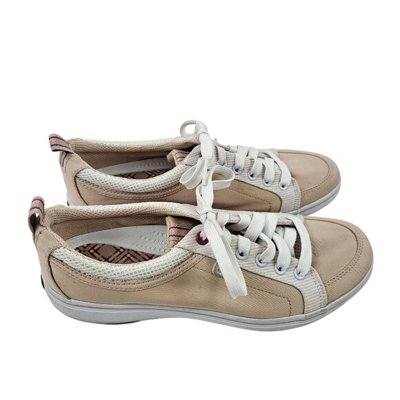 Keds Womens Casual Sneakers Size 7.5 Beige Canvas Arch Support Comfort Shoes - Picture 5 of 9
